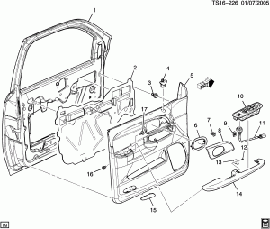 DOOR TRIM/SIDE FRONT-DRIVER (G.M.C. Z88)