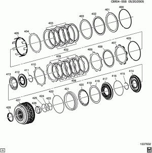 AUTOMATIC TRANSMISSION (MYA) (6L45) 1-2-3-4 & 3-5 REVERSE CLUTCH ASSEMBLY