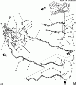 HOSES & PIPES/HEATER PART 2 REAR (LM4/5.3P)(1ST DES-BLOCK FITTING AUX HTR CORE)