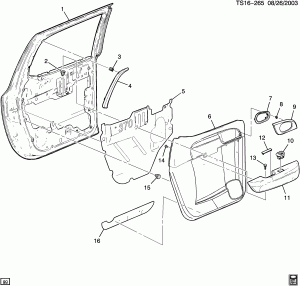 DOOR TRIM/SIDE REAR (G.M.C. Z88)