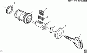 LOCK CYLINDER/SPARE WHEEL