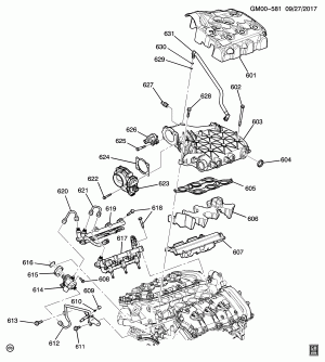 ENGINE ASM-3.6L V6 PART 6 INTAKE MANIFOLD & RELATED PARTS (LLT/3.6D)(2ND DES)