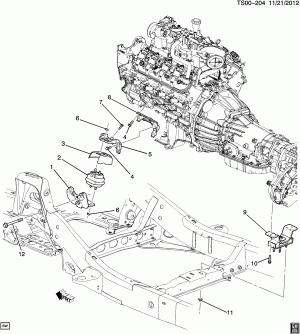 ENGINE & TRANSMISSION MOUNTING (LH6/5.3M)