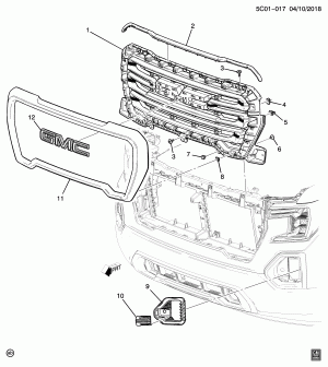 РЕШЕТКА/РАДИАТОР (G.M.C. Z88, "AT4" КОМПЛЕКТ GFG, ЗА ИСКЛЮЧЕНИЕМ КАМЕРЫ UV2)