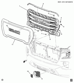 РЕШЕТКА/РАДИАТОР (G.M.C. Z88, ОТДЕЛКА GFF)