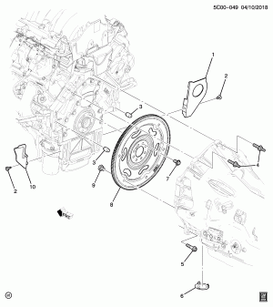 КРЕПЛЕНИЕ ДВИГАТЕЛЯ К КОРОБКЕ ПЕРЕДАЧ (L87/6.2L, АВТОМАТИЧЕСКАЯ MQB)