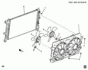 ВЕНТИЛЯТОР ОХЛАЖДАЮЩЕЙ ЖИДКОСТИ ДВИГАТЕЛЯ (L82/5.3F)