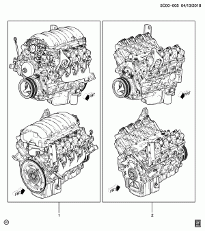 ДВИГАТЕЛЬ В СБОРЕ И ЧАСТЬ ДВИГАТЕЛЯ (L82/5.3F)