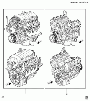 ДВИГАТЕЛЬ В СБОРЕ И ЧАСТЬ ДВИГАТЕЛЯ (L87/6.2L)