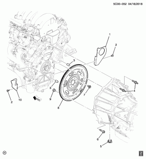 КРЕПЛЕНИЕ ДВИГАТЕЛЯ К КОРОБКЕ ПЕРЕДАЧ (LV3/4.3H, АВТОМАТИЧЕСКАЯ MYC)
