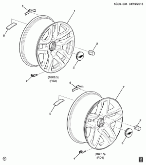 КОЛЕСА/18 ДЮЙМОВ (CHEVROLET X88, КОЛЕСА PZX,RD1)