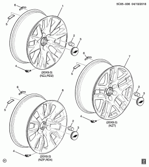 КОЛЕСА/20 ДЮЙМОВ (CHEVROLET X88, КОЛЕСНЫЕ ДИСКИ NZJ,NZP, NZT, RD2, RD4)