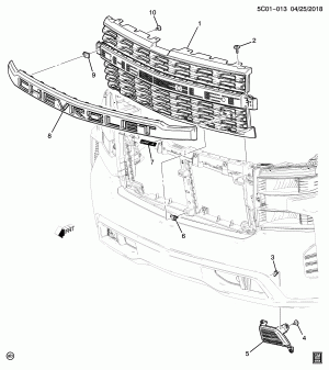 РЕШЕТКА/РАДИАТОР (CHEVROLET X88, ПАКЕТ "TRAIL BOSS CUSTOM" GPZ)
