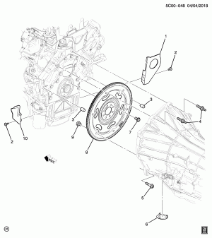 КРЕПЛЕНИЕ ДВИГАТЕЛЯ К КОРОБКЕ ПЕРЕДАЧ (L84/5.3D, АВТОМАТИЧЕСКАЯ MQE)