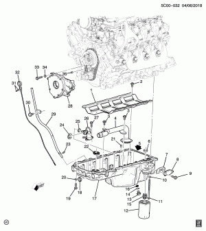 ДВИГАТЕЛЬ В СБОРЕ-5.3L V8 PART 4 МАСЛЯНЫЙ НАСОС,ПОДДОН И СОПРЯЖЕННЫЕ ДЕТАЛИ (L82/5.3F)