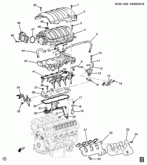 ДВИГАТЕЛЬ В СБОРЕ-5.3L V8 PART 5 КОЛЛЕКТОР И СОПРЯЖЕННЫЕ ДЕТАЛИ ТОПЛИВНОЙ СИСТЕМЫ (L82/5.3F)