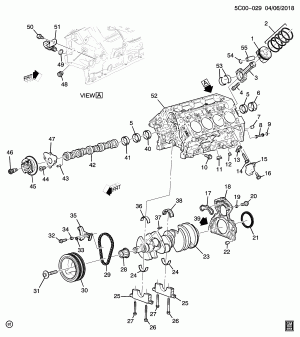 ДВИГАТЕЛЬ В СБОРЕ-5.3L V8 PART 1 БЛОК ЦИЛИНДРОВ И СОПРЯЖЕННЫЕ ДЕТАЛИ (L82/5.3F)