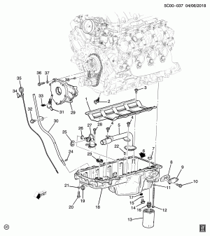 ДВИГАТЕЛЬ В СБОРЕ-6.2L V8 PART 4 МАСЛЯНЫЙ НАСОС,ПОДДОН И СОПРЯЖЕННЫЕ ДЕТАЛИ (L87/6.2L)