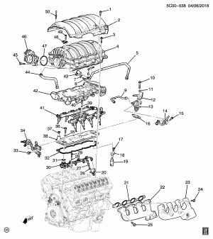 ДВИГАТЕЛЬ В СБОРЕ-6.2L V8 PART 5 КОЛЛЕКТОР И СОПРЯЖЕННЫЕ ДЕТАЛИ ТОПЛИВНОЙ СИСТЕМЫ (L87/6.2L)