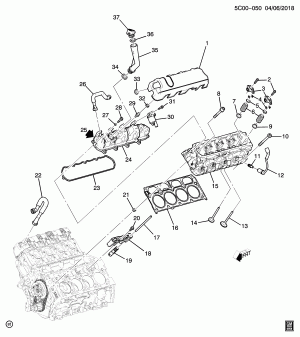 ДВИГАТЕЛЬ В СБОРЕ-5.3L V8 PART 2 ГОЛОВКА ЦИЛИНДРОВ И СОПРЯЖЕННЫЕ ДЕТАЛИ (L84/5.3D)