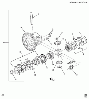 МОСТ В СБОРЕ/ЗАДНИЙ PART 2 9.76 ВЕДОМАЯ ШЕСТЕРНЯ ДИФФЕРЕНЦИАЛА (L84/5.3D, ПЕРЕДАТОЧНОЕ ОТНОШЕНИЕ GU6, ПОВЫШЕННОГО ТРЕНИЯ G80)