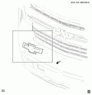 РЕШЕТКА/РАДИАТОР-ЭМБЛЕМА (CHEVROLET X88, УСТАНАВЛИВАЕТСЯ ДИЛЕРОМ, "БАБОЧКА" SFZ, ЗА ИСКЛЮЧЕНИЕМ GF2, GF5)
