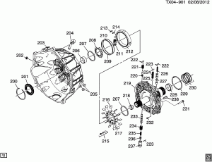 AUTOMATIC TRANSMISSION (MYD) (6L90) TORQUE CONVERTER HOUSING & FLUID PUMP