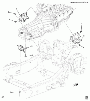 КРЕПЛЕНИЕ ДВИГАТЕЛЯ И КОРОБКИ ПЕРЕДАЧ (L84/5.3D)