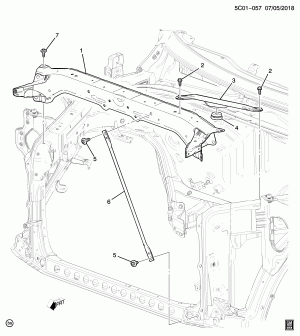 ОПОРА РАДИАТОРА/ВЕРХНЯЯ ПОПЕРЕЧНАЯ ТЯГА