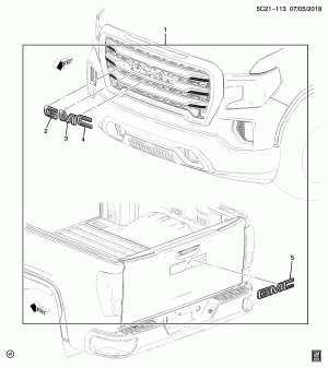 РЕШЕТКА/РАДИАТОР- ЭМБЛЕМА (G.M.C. Z88, УСТАНАВЛИВАЕТСЯ ДИЛЕРОМ, ЧЕРНЫЕ ШИЛЬДИКИ SFZ)