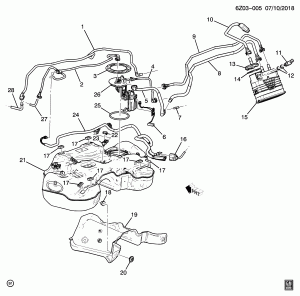 ТОПЛИВНЫЙ БАК И АДСОРБЕР ПАРОВ ТОПЛИВА (LSY/2.0-4, ПОЛНЫЙ ПРИВОД F48)