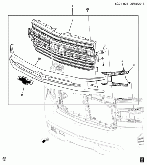 РЕШЕТКА/РАДИАТОР (CHEVROLET X88, УСТАНАВЛИВАЕТСЯ ДИЛЕРОМ, ВАРИАНТЫ ОТДЕЛОЧНЫХ ВСТАВОК SJB)