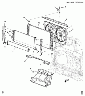КРЕПЛЕНИЕ РАДИАТОРА И СООТВ ДЕТАЛИ (L84/5.3D, УЛУЧШЕННАЯ СИСТЕМА БУКСИРОВКИ NHT)