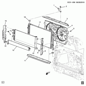 КРЕПЛЕНИЕ РАДИАТОРА И СООТВ ДЕТАЛИ (L84/5.3D, ЗА ИСКЛЮЧЕНИЕМ УЛУЧШЕННОЙ СИСТЕМЫ БУКСИРОВКИ NHT)