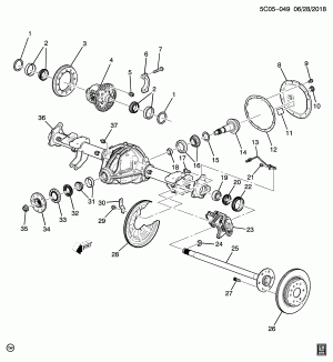 МОСТ В СБОРЕ/ЗАДНИЙ 9.50 ЗУБЧАТЫЙ ВЕНЕЦ PART 1 (L3B/2.7K, ПОСТАВЩИК SU8)