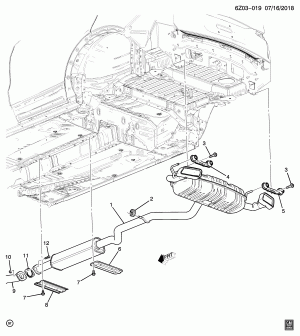 ВЫПУСКНАЯ СИСТЕМА/ЗАДНЯЯ ЧАСТЬ (LSY/2.0-4, ЗА ИСКЛЮЧЕНИЕМ ПОЛНОГО ПРИВОДА F48)