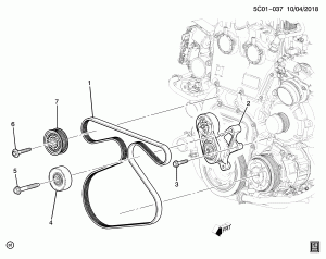 ШКИВЫ И РЕМНИ/ПРИВОД ВСПОМОГАТЕЛЬНЫХ АГРЕГАТОВ (L3B/2.7K)