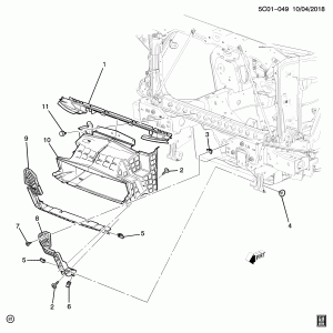 ПЕРЕГОРОДКА РАДИАТОРА/НИЖНИЙ (G.M.C. Z88, L3B/2.7K, ЗА ИСКЛЮЧЕНИЕМ ДВОЙНОЙ ЗАСЛОНКИ WMI)
