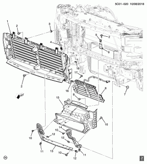 ЗАСЛОНКА РАДИАТОРА И НИЖНЯЯ ПЕРЕГОРОДКА (G.M.C. Z88, L3B/2.7K, ДВОЙНАЯ ЗАСЛОНКА WMI)