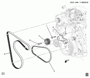ШКИВЫ И РЕМНИ/ПРИВОД ВСПОМОГАТЕЛЬНЫХ АГРЕГАТОВ (LV3/4.3H)