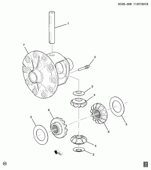 МОСТ В СБОРЕ/ЗАДНИЙ PART 2 8.6 ВЕДОМАЯ ШЕСТЕРНЯ ДИФФЕРЕНЦИАЛА (LV3/4.3H, ЗА ИСКЛЮЧЕНИЕМ ПОВЫШЕННОГО ТРЕНИЯ G80)