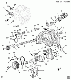 ДВИГАТЕЛЬ В СБОРЕ-4.3L V6 PART 1 БЛОК ЦИЛИНДРОВ И СОПРЯЖЕННЫЕ ДЕТАЛИ (LV3/4.3H)