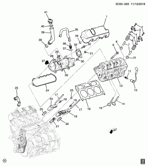 ДВИГАТЕЛЬ В СБОРЕ-4.3L V6 PART 2 ГОЛОВКА ЦИЛИНДРОВ И СОПРЯЖЕННЫЕ ДЕТАЛИ (LV3/4.3H)