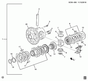 МОСТ В СБОРЕ/ЗАДНИЙ PART 2 8.6 ВЕДОМАЯ ШЕСТЕРНЯ ДИФФЕРЕНЦИАЛА (LV3/4.3H, ПОВЫШЕННОГО ТРЕНИЯ G80)
