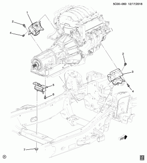 КРЕПЛЕНИЕ ДВИГАТЕЛЯ И КОРОБКИ ПЕРЕДАЧ (LV3/4.3H, АВТОМАТИЧЕСКАЯ MYC)
