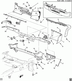 BUMPER/REAR (EXC REAR PARKING ASSIST UD7)