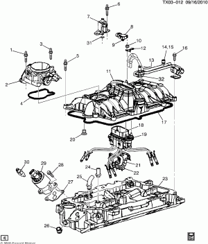 INTAKE MANIFOLD & THROTTLE BODY (L30/5.0M,L31/5.7R)
