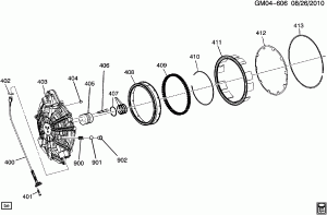 AUTOMATIC TRANSMISSION (M7U,M7W) 6T70 CASE COVER, 2-6 LOW REVERSE PISTONS