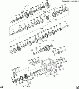 5-SPEED MANUAL TRANSMISSION PART 3 (NEW PROCESS)(MW3) MAIN GEAR SECTION