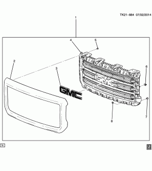 РЕШЕТКА В КОМПЛЕКТЕ/РАДИАТОР (G.M.C. Z88, ДИЗАЙН 1,2)